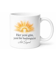 Yeni Başlangıç İçin Kişiye Özel Motivasyon Baskılı Kupa Bardak Hediye