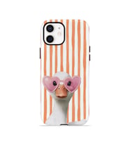 iPhone 12 Vorian Çift Katmanlı Kılıf Heart Glasses Goose