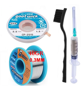Flux,lehim Emme Tel 2,5mm Ve Lehim Teli Soldering 63sn/37pb Flux %1-3 40gr 0,3mm