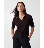 LCW EVERYDAY Kahverengi Polo Yaka Kadın Triko Kazak