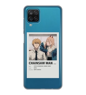 Samsung Galaxy M22 Uyumlu Chainsaw Man Anime Tasarımlı Şeffaf Telefon Kılıfı