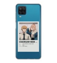Samsung Galaxy M22 Uyumlu Chainsaw Man Anime Tasarımlı Şeffaf Telefon Kılıfı