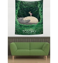 Hayao Miyazaki Anime Komşum Totoro Leke Tutmaz Kumaş Duvar Örtüsü Duvar Halısı Tapestry PNTR178, 35 x 50