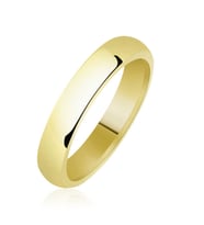 4 mm Düz Bombeli Gold Gümüş Alyans SL3941