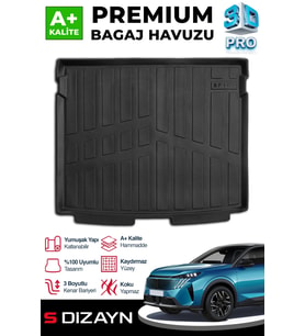 Drs Tuning Peugeot 3008 Elektrikli 3D Pro Bagaj Havuzu 2024 Üzeri A+ Kalite