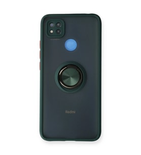 Northcity Xiaomi Redmi 9C Kılıf Montreal Yüzüklü Silikon Kapak - Yeşil