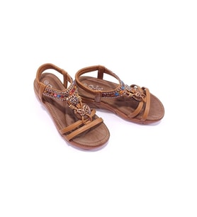 Guja 25Y154-2 CY Camel Kadın Yazlık Deri Sandalet