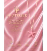 Up Atelier 925 Ayar Gümüş İthal Zincirli Pembe Deniz Yıldızı Model