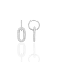 Gümüş rodyumlu zirkon taşlı handy küpe SGTL10273RODAJ