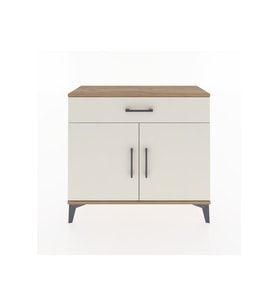 Arges Şifonyer Tek Raflı Tek Çekmeceli 2 Kapaklı 88x30x80 Çam-Aytaşı