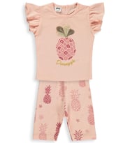 Civil Baby Ananas Baskılı 6-18 Ay Takım - Pudra