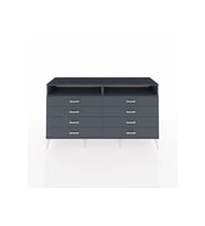 Hyperion Konsol 2 Raflı 8 Çekmeceli  176x44x99 Antrasit-Antrasit