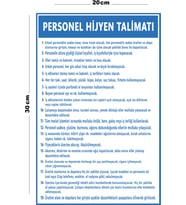 Metal Personel Hijyen Talimatı 20cm x 30cm A4 Büyüklüğünde Uyarı Levhası Yönlendirme Tabelası