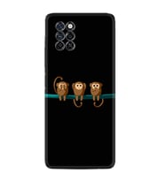 Infinix Note 10 Pro Kılıf Resimli Desenli Silikon Platinium Series Üç Maymun 1871