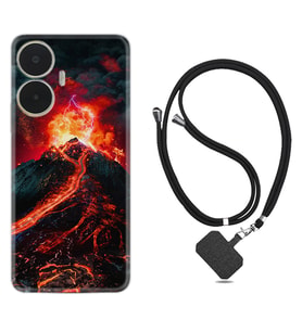 Realme C55 Kılıf Silikon Boyun Askılı İpli Desenli Silikon Yanardağ 1611