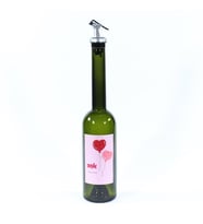 Sevgililer Günü Konseptli Sosluk Siyah 500 ml (Akıtıcılı) Kalp Balonlar (Koyu Yeşil)