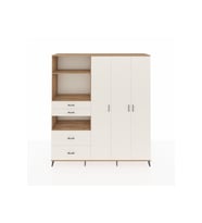 Hyperion Gardrop 12 Raflı 4 Çekmeceli Tek Askılı 220x44x243 Çam-Aytaşı/Aytaşı
