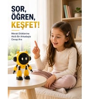 Yapay Zeka Robotu Çocuklar İçin 40 Dil Destekli Konuşan Eğitici Akıllı Robot