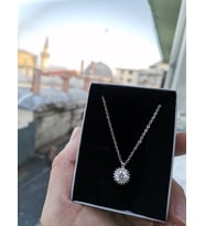Gümüş Kaplama Zirkon Tektaş Kadın Kolye