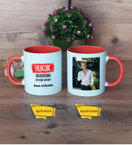 Hukuk Okuduğumu Söylemiş Miydim Kupa Bardak Turuncu Fotoğraflı Hukukçuya Hediye