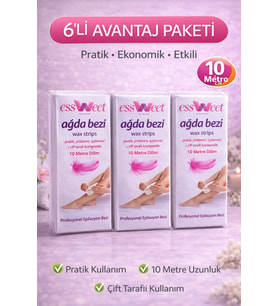 Essweet Ağda Bezi 10 Metre Dilim Profesyonel Epilasyon Bezi Çift Taraflı Kullanım Yırtılmaz Dayanık