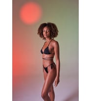 Bağcıklı U Kesim Brezilya Model Slim Delphi Bikini Altı Kahverengi (Siyah)