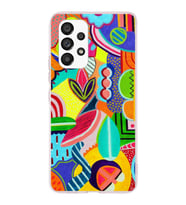 PrintiFy Samsung Galaxy A53 ile Uyumlu 1mm Slim Fit Retro Colors 6 Baskılı Şeffaf  Kılıf