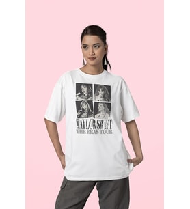 The Eras Tour Yazılı Unisex Tişört, Oversize Taylor Swift Tişört