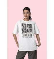 The Eras Tour Yazılı Unisex Tişört, Oversize Taylor Swift Tişört