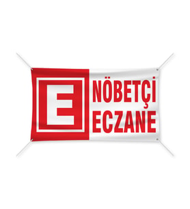 Nöbetçi Eczane Afiş Pankart 100x50 Cm