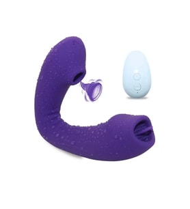 MEIPER Kablosuz Kumandalı Klitoris Emiş Güçlü ve G-Spot Uyarıcı 2 in 1 Titreşimli Dil Vibratör