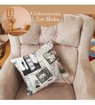 Çift Tarafı Baskılı Dekoratif Modern Kırlent Kılıfı Ve Silikon Dolgulu Iç Yastık
