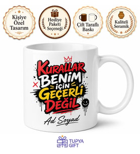 İsme Özel İsyankar Yazılı Komik Kupa Bardak Esprili Hediye