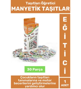 Premium Eğitici Görsel Algı El-Göz Koordinasyonu Taşıtların Öğrenimi 30 Parça MANYETİK TAŞITLAR