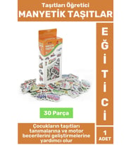 Premium Eğitici Görsel Algı El-Göz Koordinasyonu Taşıtların Öğrenimi 30 Parça MANYETİK TAŞITLAR