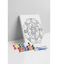 Sevgi Çemberi Desenli Mandala Tuval Boyama Seti 40x50 cm