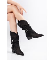 Suins Wazy Model Kadın Delikli Western Yazlık Çizme
