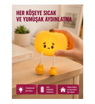 Mey İthalat® Pumpkin LED Night Light Dokunmatik Şarjlı Silikon Gece Lambası Yeni Nesil