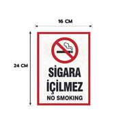 6 Adet Sigara İçilmez Kişiselleştirilebilir Sticker, 16x24, 20x30 (A4), 30x42 (A3) Cm Boyut Seçeneklerinde Folyo Baskı Sticker