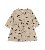Civil Baby Fiyonk Empirme 6-18 Ay Elbise - Bej (Gri)