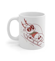 Cool Reindeer Sledding Coffee Mug  - Komik Hediye Kupa  Ofis Arkadaşına Harika Hediye
