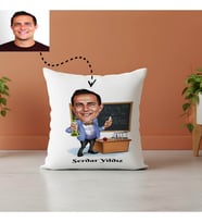 Karikatürlü Kimya Öğretmeni İsimli Yastık