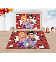 BK Gift Kişiye Özel Sevgililer Karikatürlü 1000 Parça Profesyonel Puzzle-56