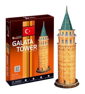 3D Puzzle 17 Parça Galata Kulesi 14x14x42,5 C098h