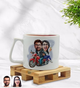 BK Gift Kişiye Özel Sevgililer Karikatürlü Middle Beyaz Kupa Bardak Model 97