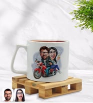BK Gift Kişiye Özel Sevgililer Karikatürlü Middle Beyaz Kupa Bardak Model 97
