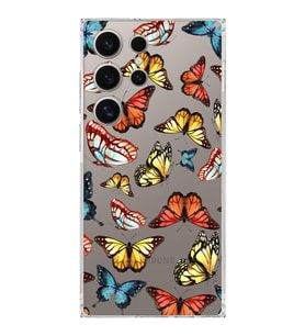 PrintiFy Samsung Galaxy S24 Ultra ile Uyumlu Water Color 2  Kamera Korumalı Şeffaf  Kılıf