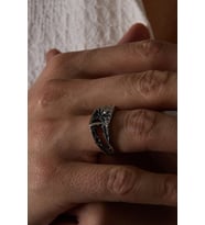 925 Ayar Gümüş Oksitli Raw Forge Yüzük