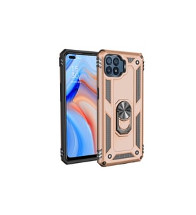 Oppo Reno 4 Lite Kılıf Sofya Yüzüklü Silikon Kapak - Gold