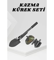 Katlanabilir Kamp Küreği Küçük Kazma Kürek Seti Pusulalı